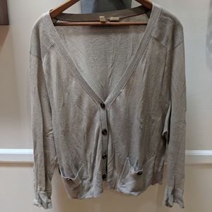 MOTH Anthropologie gray cropped lightweight cardi